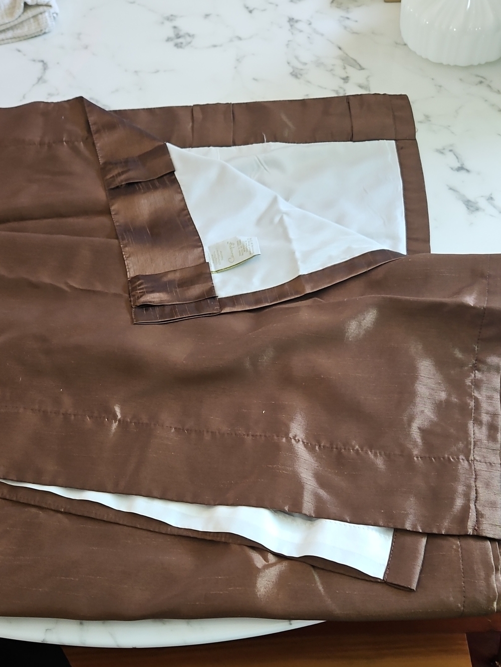 Set if 2 Brown Fully Lined Curtain Panels
